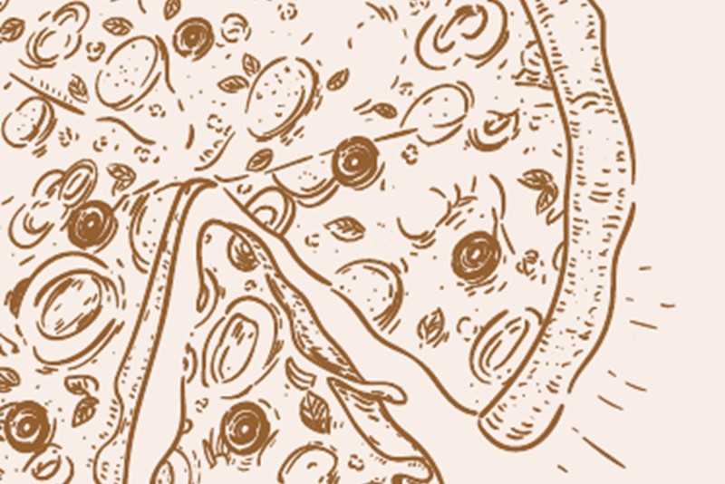 Rustic pizza illustration